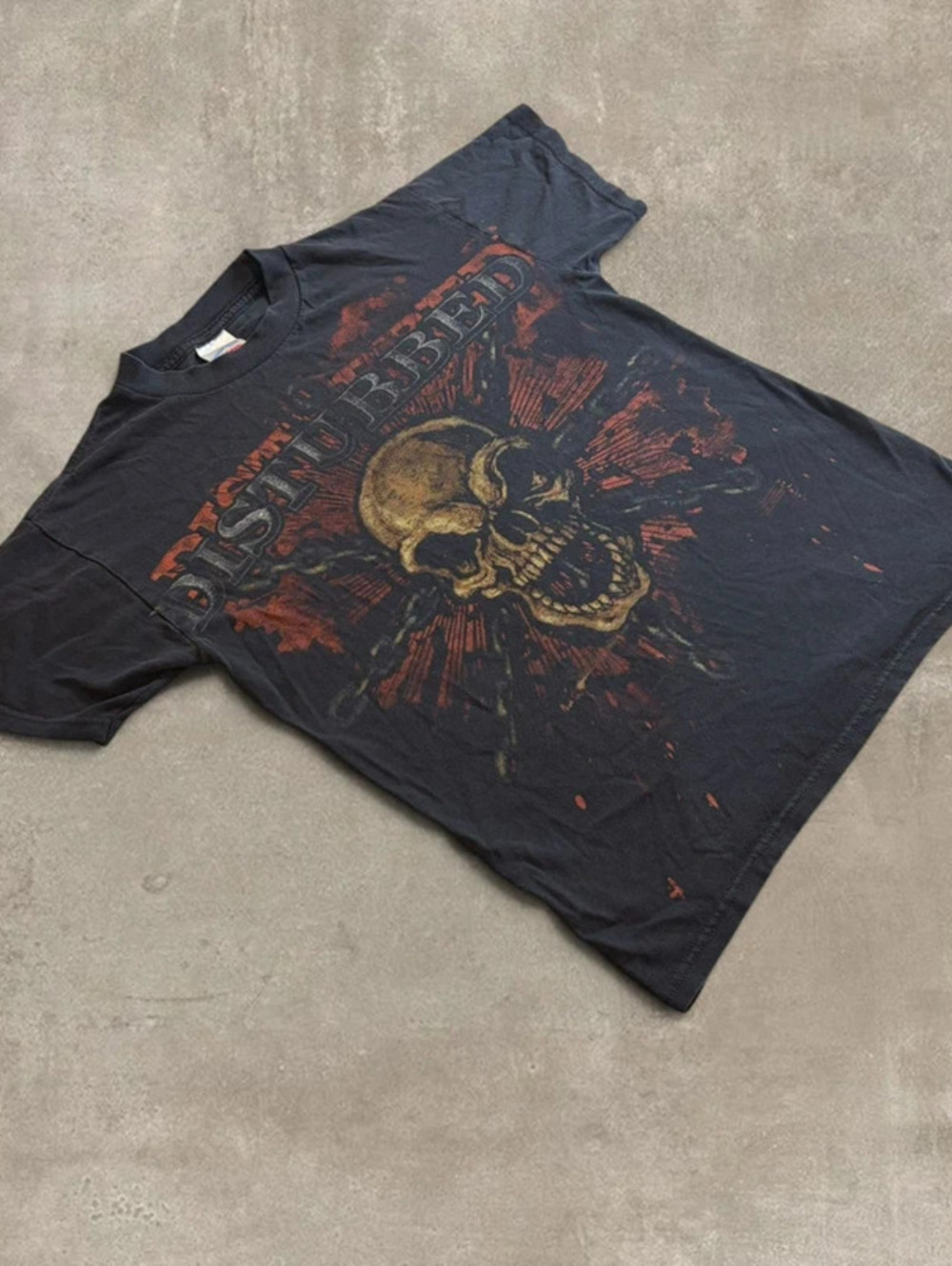 Vintage 2008 Disturbed Indestructible Tour T Shirt Mens Small Black Skull